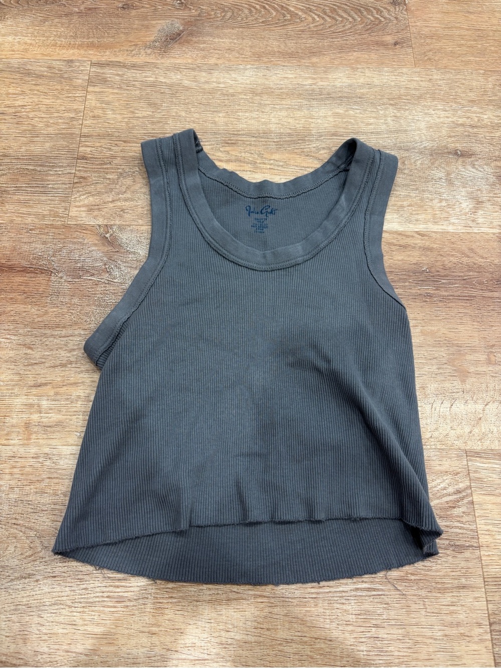 Brandy Melville Charcoal Ribbed Cropped Tank